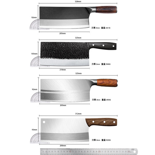 Upgraded forged kitchen knife set for home use, dual-purpose chef's knife for chopping and slicing, sharp bone-cutting knife, wholesale