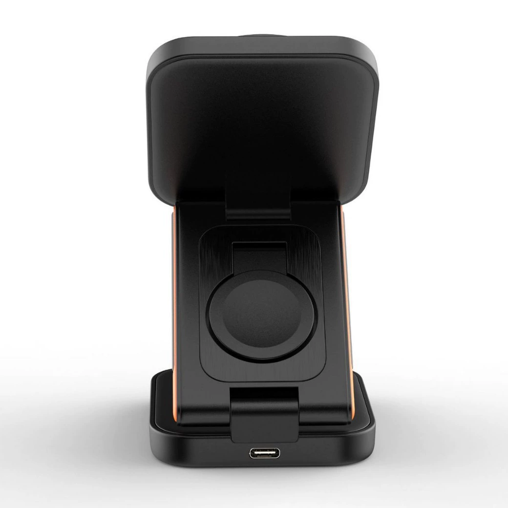 Apple, folding wireless charger, compatible tubing, mobile phone, three in one