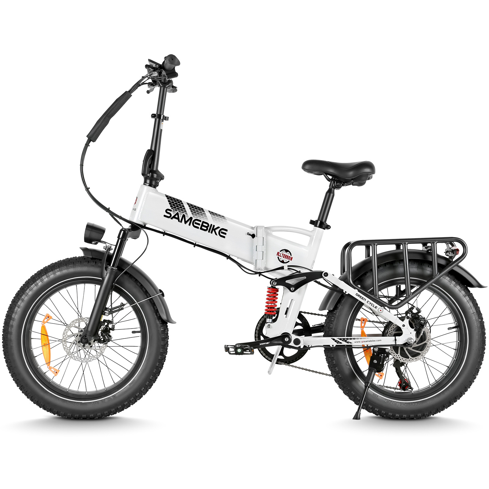 20-inch folding electric bicycle with 20×4.0 fat tires, in stock at overseas warehouse, available for one-piece drop shipping and cross-border supply