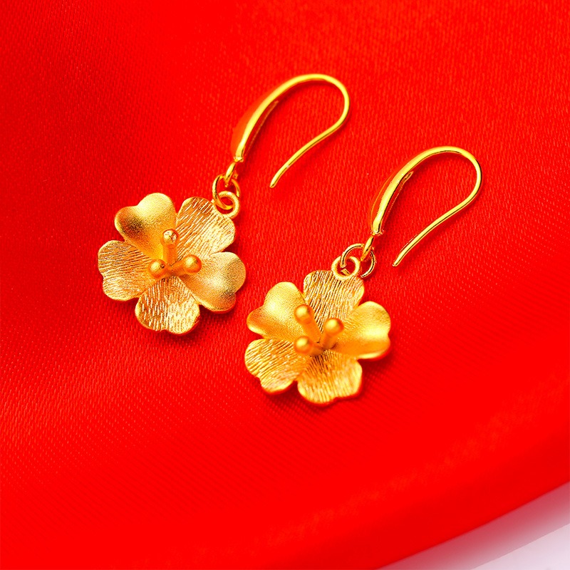 Vietnam sand gold ladies flower earrings new fashion jewelry wholesale live earrings flower ears