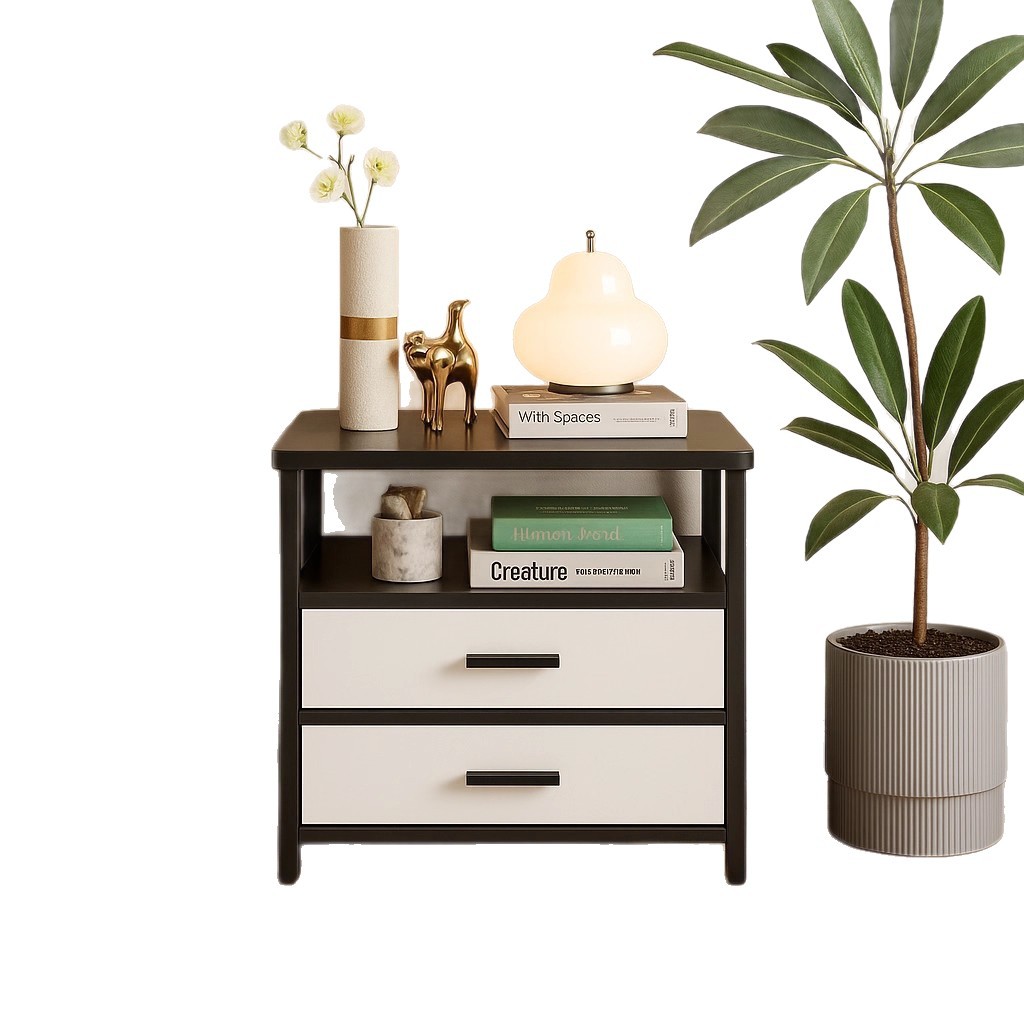 Mesa de cabezal de cama pequeña creativa dormitorio doméstico 2025 explosión de almacenamiento multifuncional de lujo ligero de alta calidad simple estante de almacenamiento