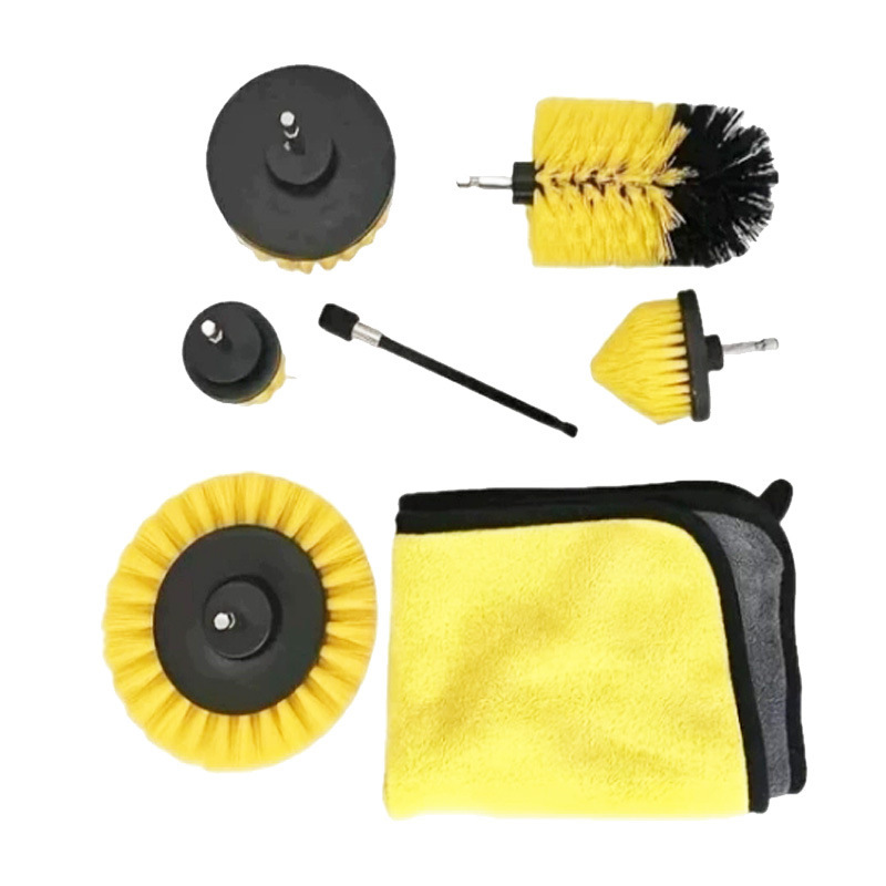 Cross-Border Car Cleaning Brush Electric Drill Brush Set Kitchen Bathroom Floor Polishing Car Wash Brush Brush Polishing Brush Disc