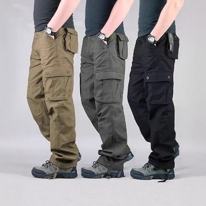 Amazon's Popular Multi-Pocket Tactical Pants Sports Jogging Pants Hiking Drawstring Men's Casual Cargo Pants Foreign Trade