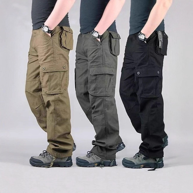 Amazon's Popular Multi-Pocket Tactical Pants Sports Jogging Pants Hiking Drawstring Men's Casual Cargo Pants Foreign Trade