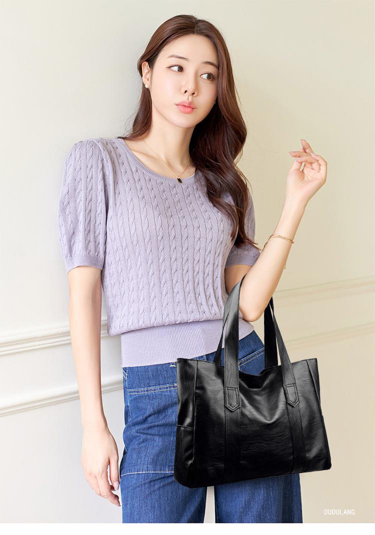 Shoulder Tote Bag For Women, Large Capacity Soft Leather Handbag_voghion.com