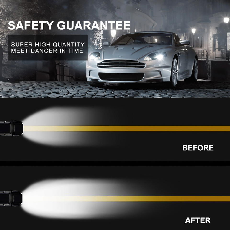 Mini light high beam low beam headlight fanless mini car LED car light H1H3H4H7H8H11LED fog light