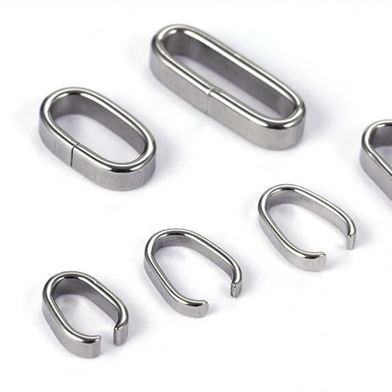 Factory Direct stainless steel closed flat wire buckle buckle necklace connecting buckle melon seed buckle Oval buckle jewelry accessories