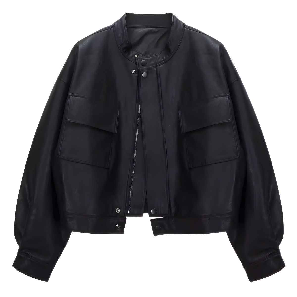 Qadın üçün süni dəri moto jaket, yaz-payız modeli