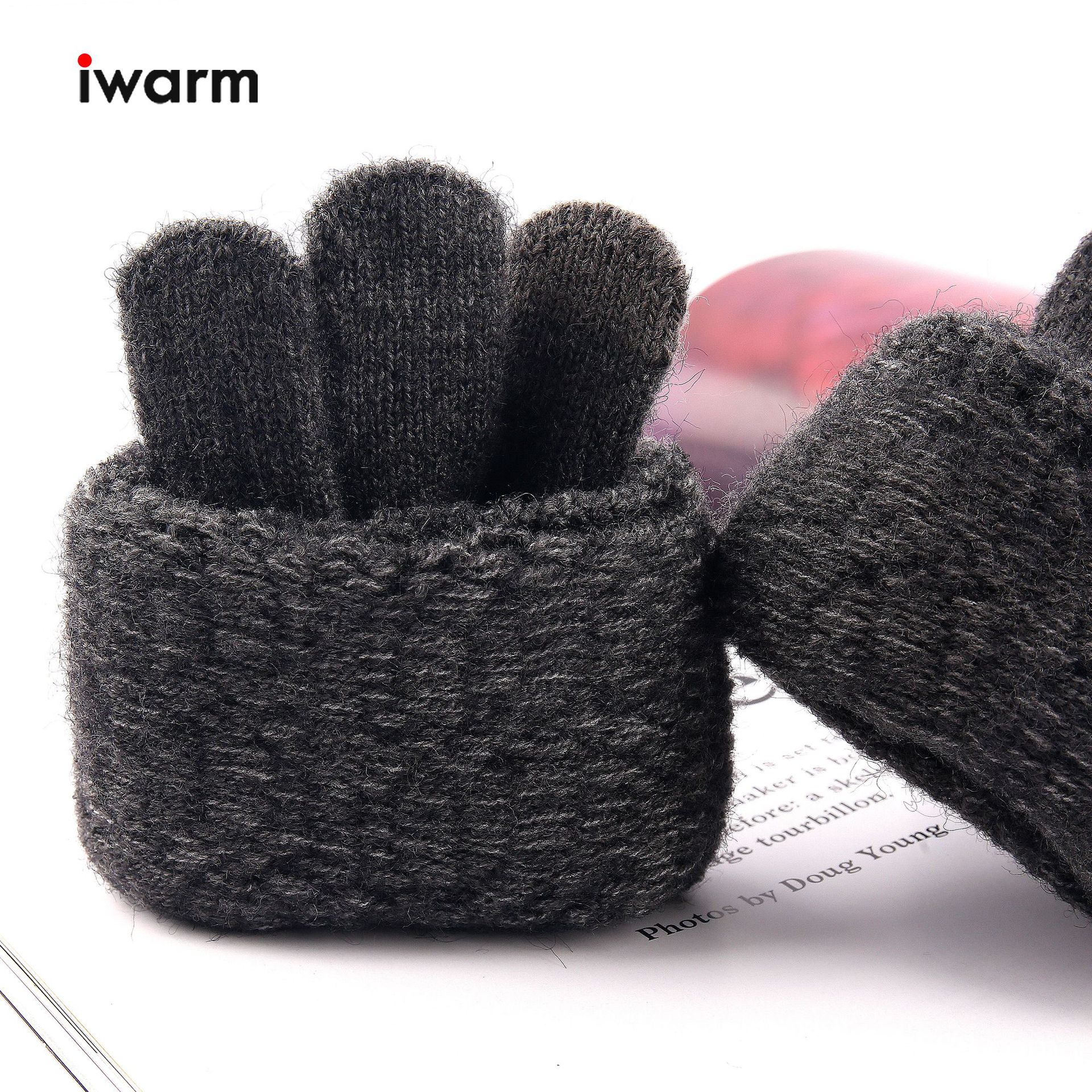 Gants chauds en tricot d'alpaga Gants tactiles froids pour hommes et femmes_voghion.com