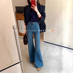 2025早秋新款IEZ91921-2爆款四面弹不贴腿微喇裤显瘦直筒喇叭裤女