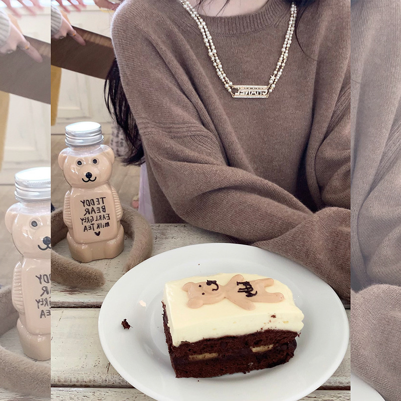 Related to Practical Wear: Winter Thickened Wool Rabbit Fur Suit, Knitted Sweater, Wide-Leg Pants