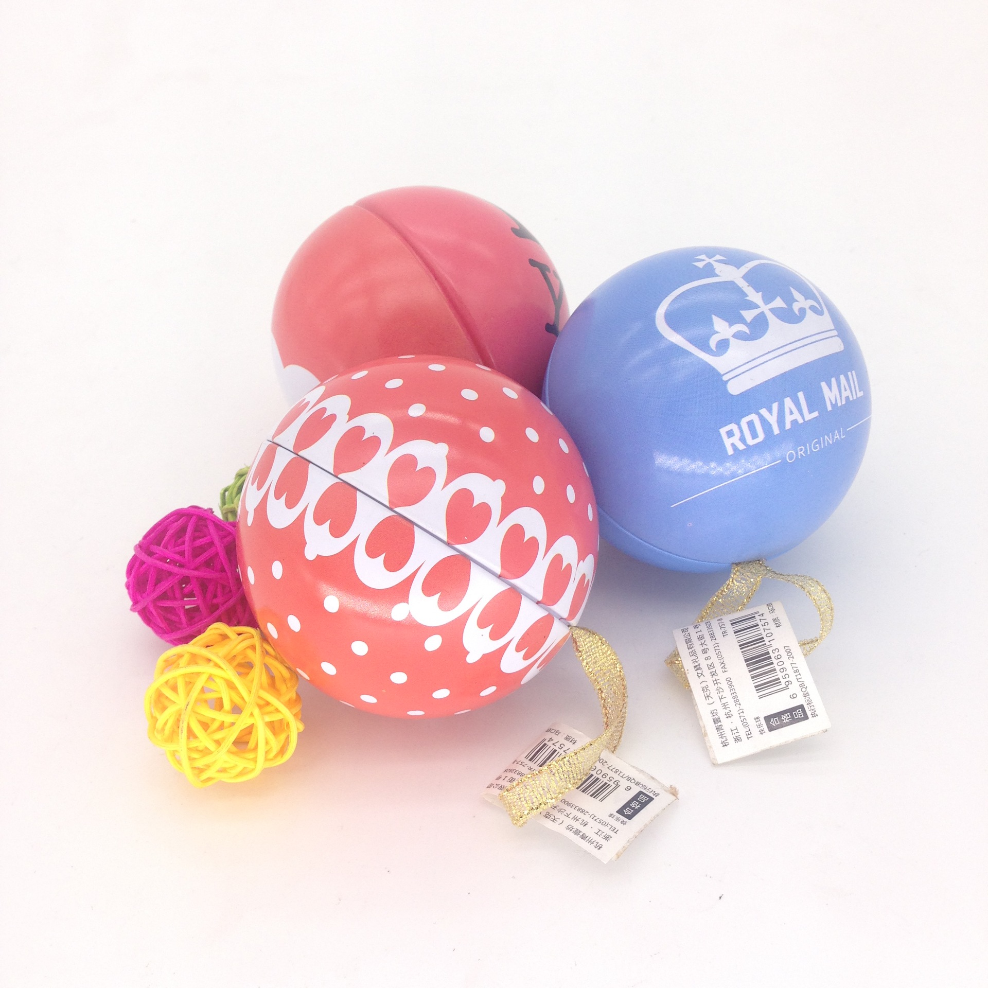 东莞制罐厂 圣诞礼品球形马口铁铁盒   巧克力铁盒 糖果圆形铁罐