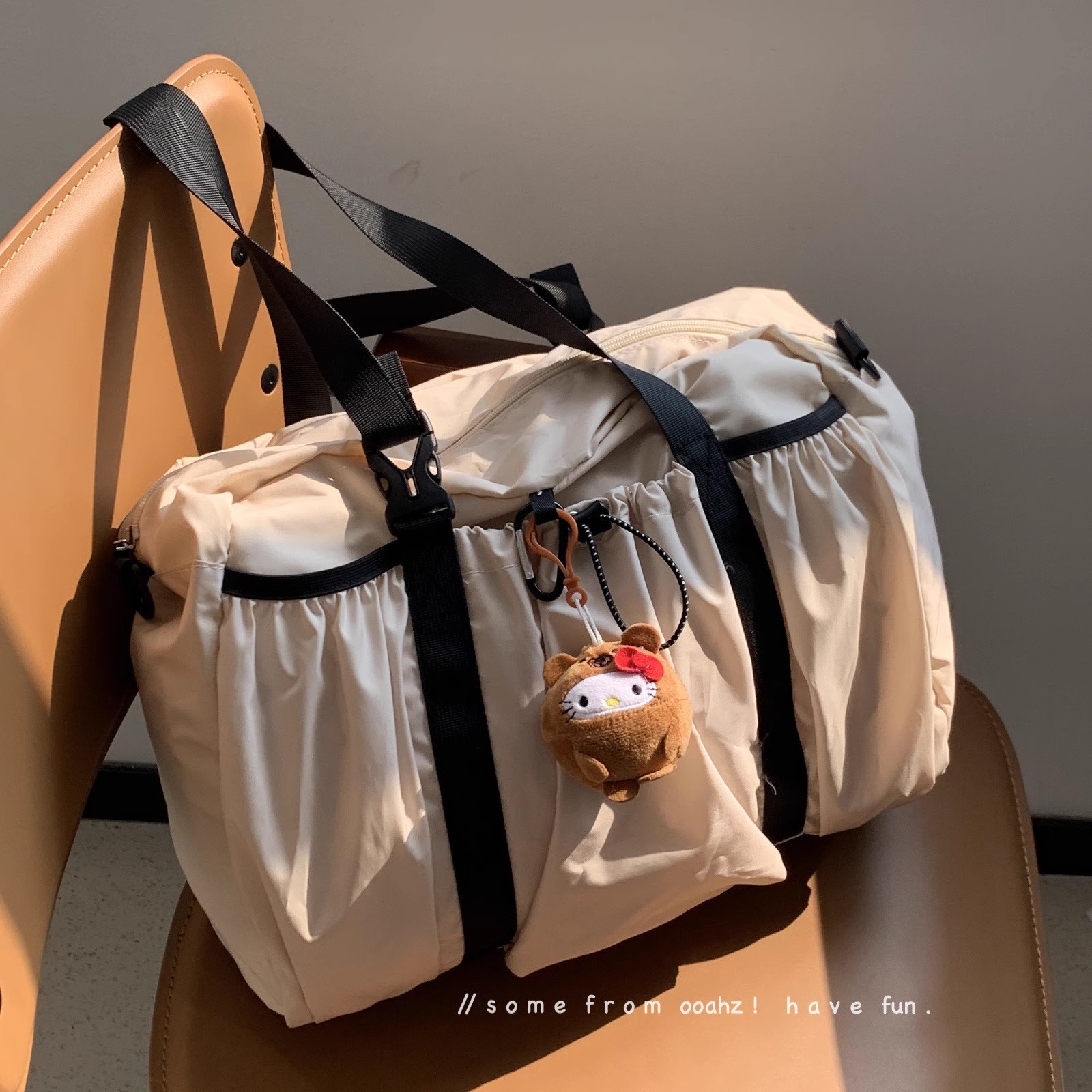 Capacious nylon sports bag