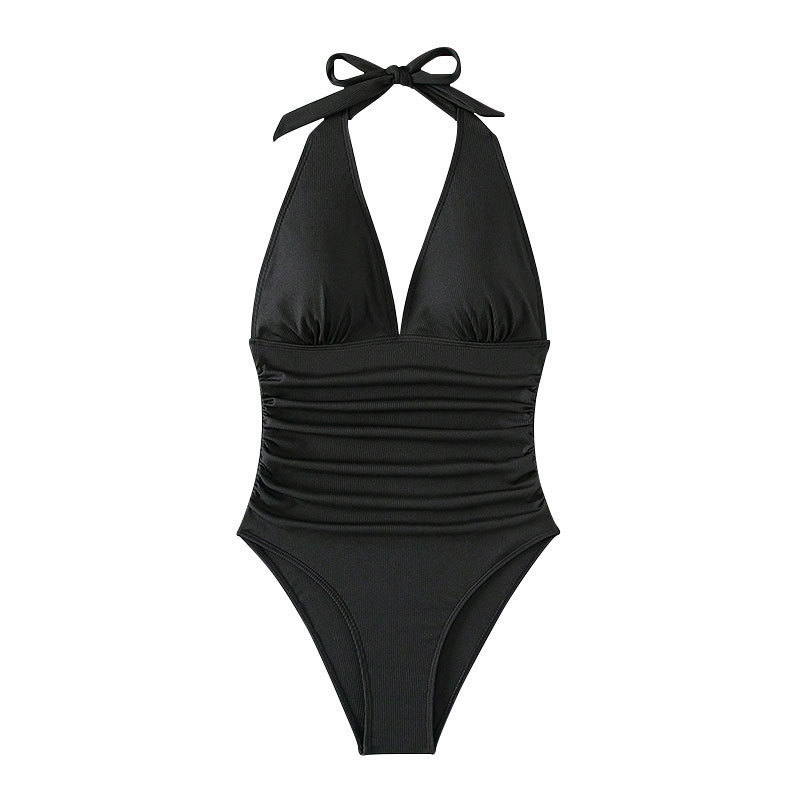 Bikini amazonas de cuello en V termal trajes de baño para mujeres playa de color sólido trajes de baño europeos y estadounidenses 2026 nuevo estilo sexy