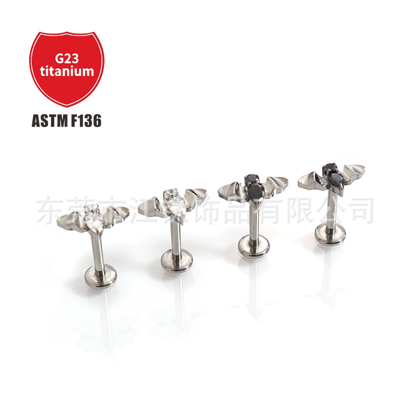 Pointed titanium steel lip stud product view