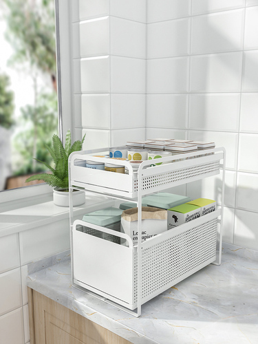Wholesale Pull-out Basket Kitchen Cabinet Double Drawer Style Spice Pull-out Basket Wardrobe Basket Converts to Narrow Cabinet for Plate and Dish Storage