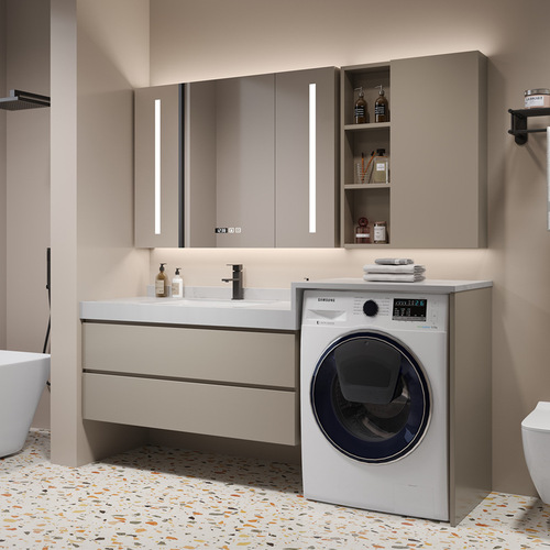 Simple bathroom washing machine cabinet integrated balcony bathroom slate ceramic integrated washstand basin package installation