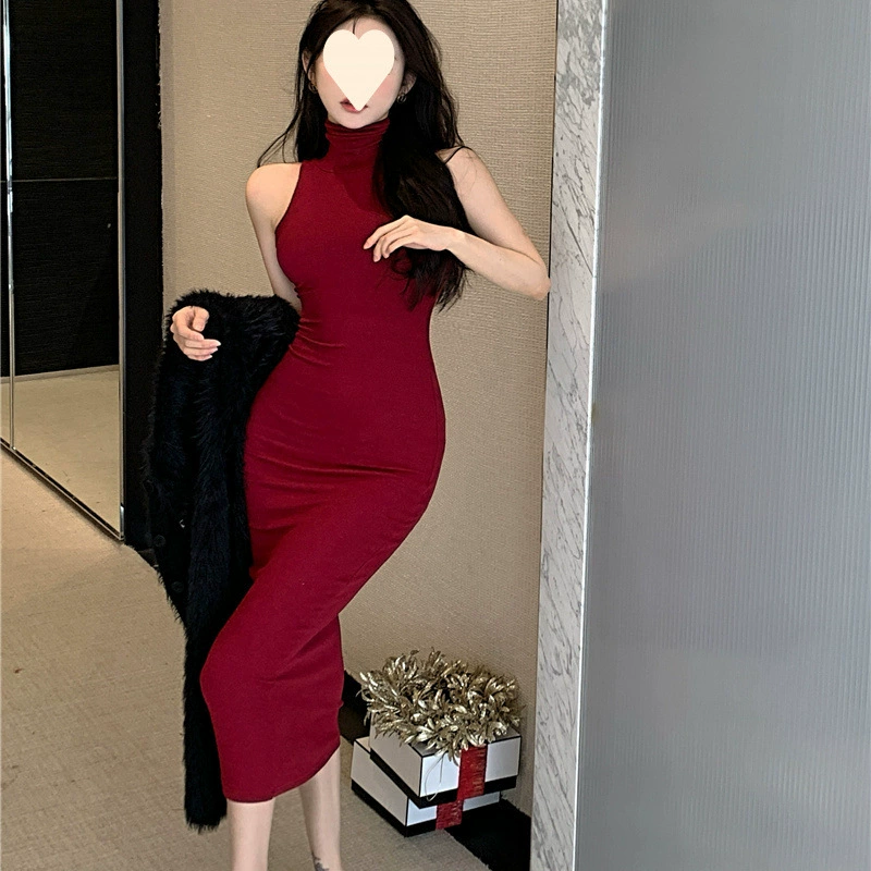 VTMCQ, платье без рукавов во французском стиле, в королевском стиле сестры, женское летнее платье без рукавов, облегающий жилет, длинная юбка, закрывающая бедра