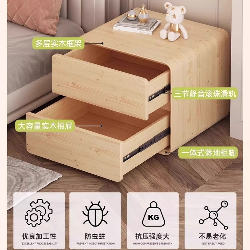 Tabernita de cabecera del dormitorio armario de almacenamiento doméstico pequeño 2025 nuevo estilo francés crema cama de aire armario estante