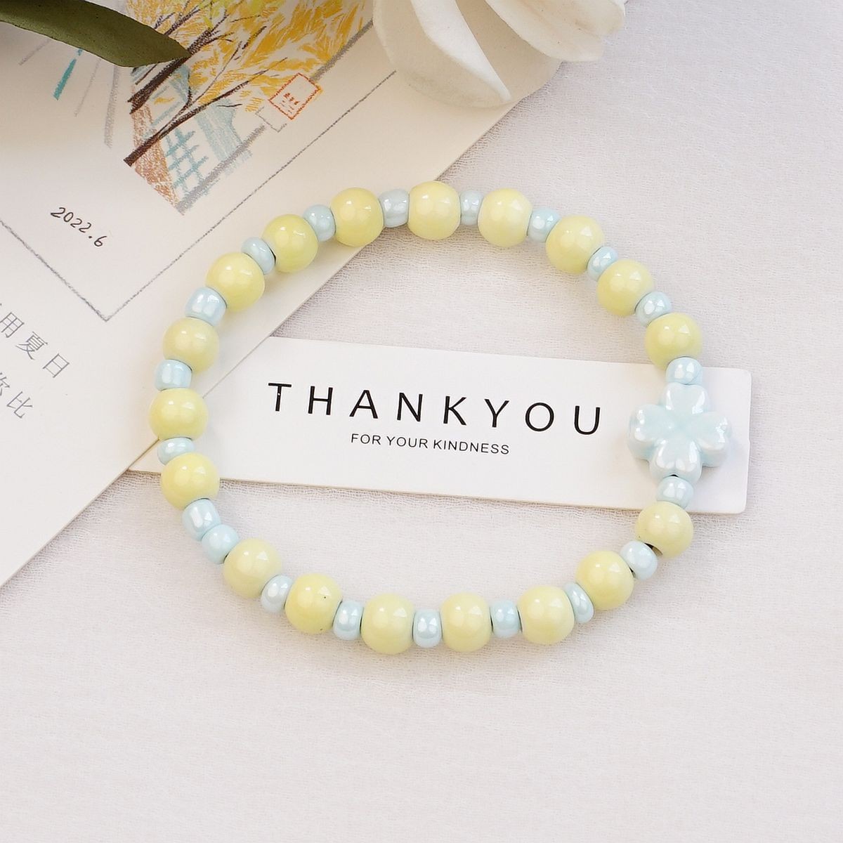 Jingdezhen pulsera de cerámica de verano mujer alta sensación galletas serie de gatos nicho diseño universal pulsera alta sensación
