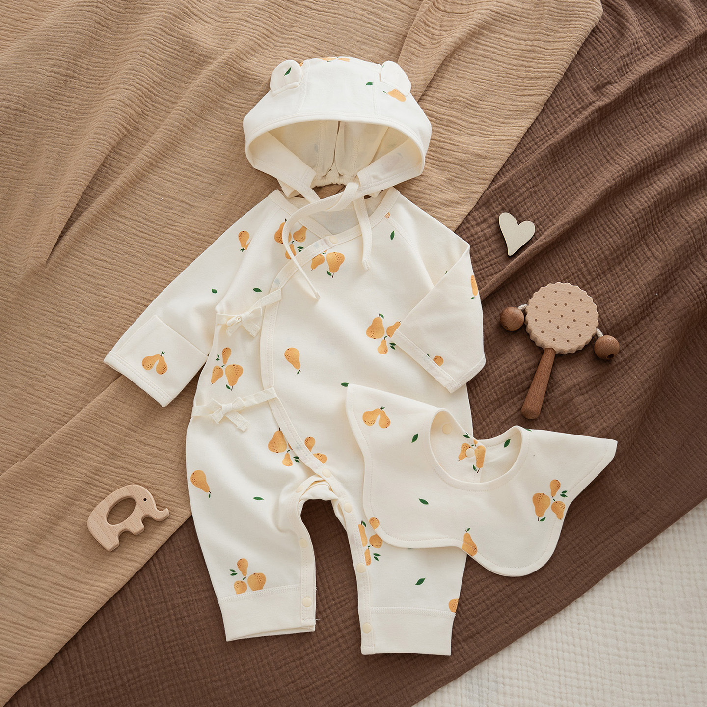 All printed sydney khaki 3-piece set