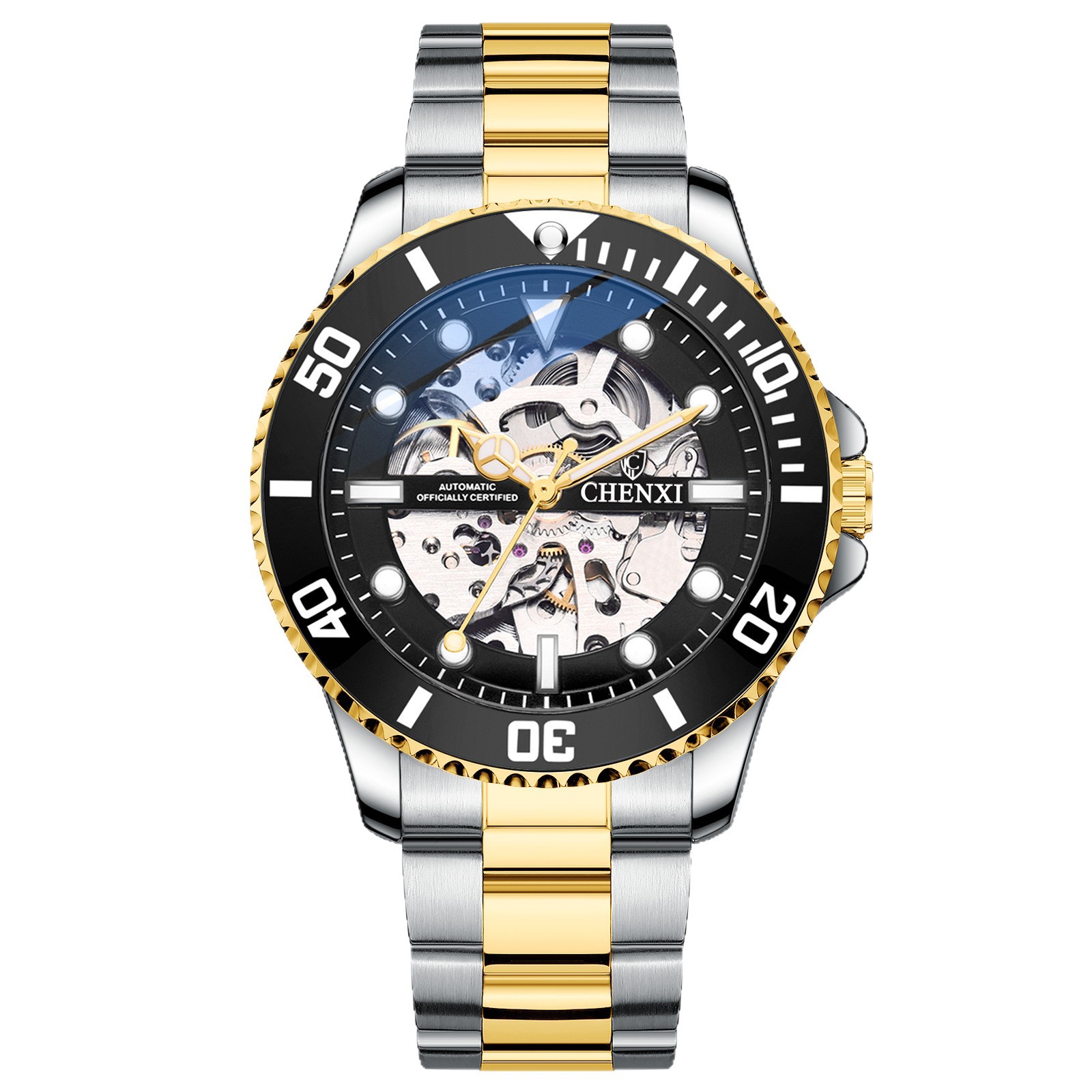 Dawn Brand Water Ghost Explosions Hollow Automatic Mechanical Watch Cross-border Fashion Waterproof Men's Watch Mechanical Watch