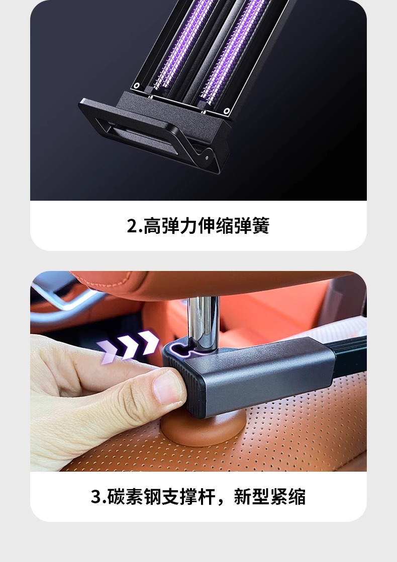 Car Tablet Holder Rear Seat Back iPad Support Frame Rear Seat Headrest Retractable Rotating Fixed Mobile Phone Holder