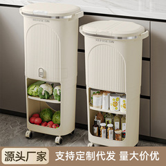 キッチンゴミ箱家庭用大型大容量厚みのある収納ラック乾湿分離分類二層収納バケツ蓋付き