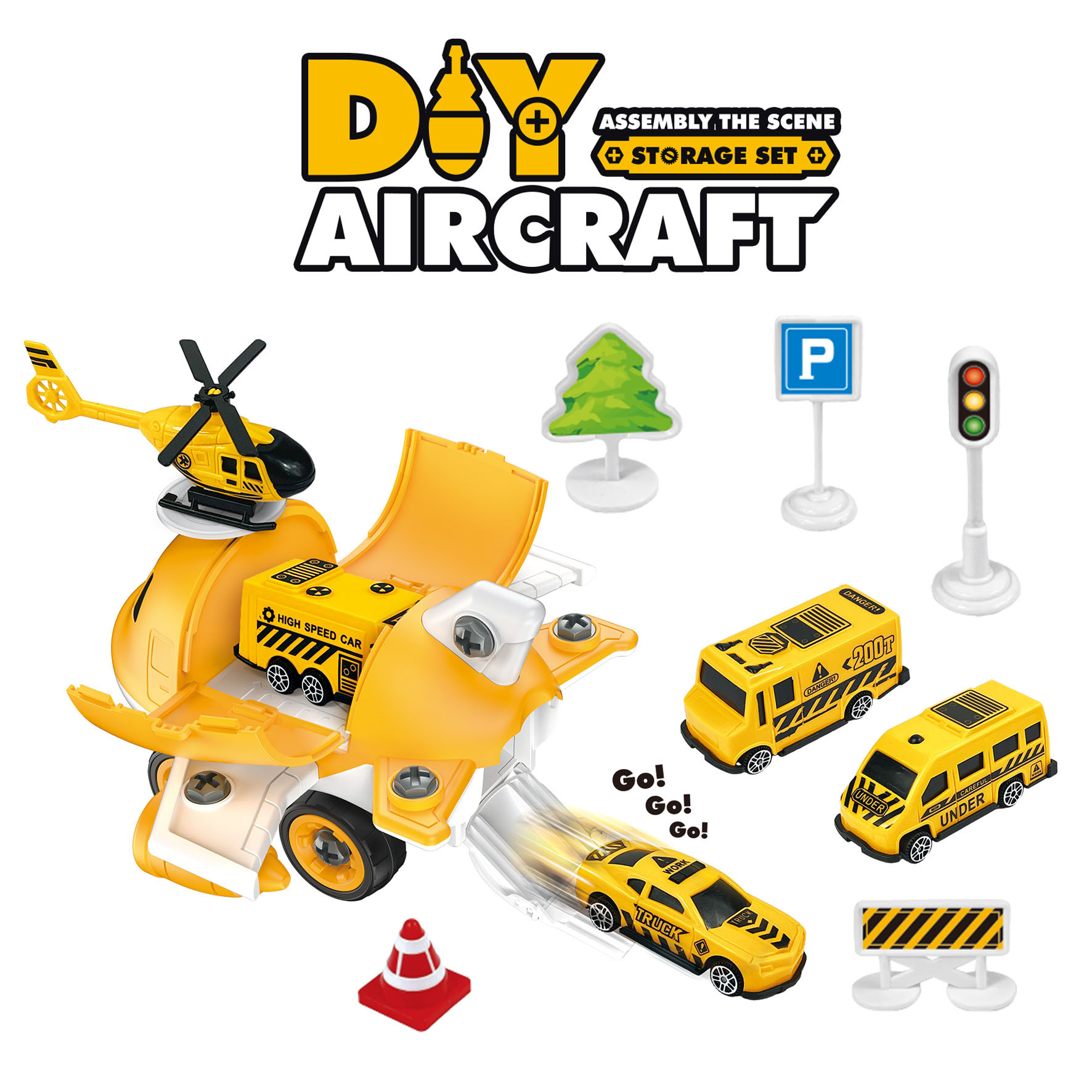 Nuevos productos de venta en caliente transfronteriza almacenar aviones puzzle juguetes DIY coche de montaje para niños sitio de construcción escenario coche de aleación image 3