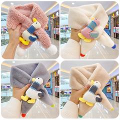 Children's scarf for autumn and winter, unisex, warm and thick, plush ball ball scarf for babies, cute windproof neck gaiter