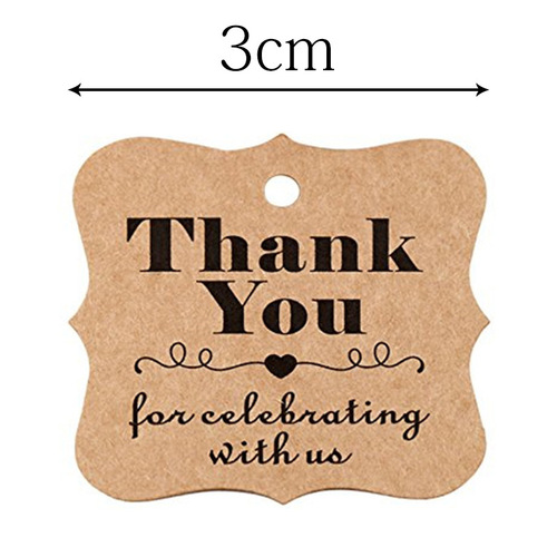 100pcs/pack wholesale thank you tags holiday gift tags with twine wedding decorations
