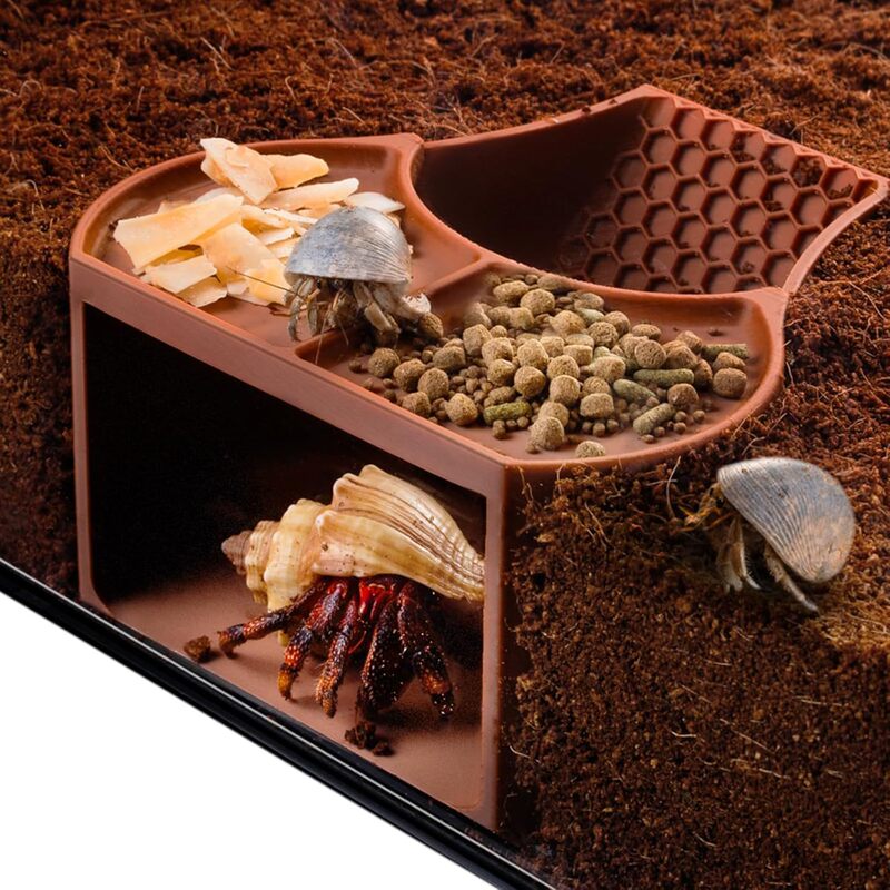 Cross-Border Hermit Crab Habitat Shelter with Dual Feeding Bowls 2-in-1 Accessories for Habitat and Tank Setup