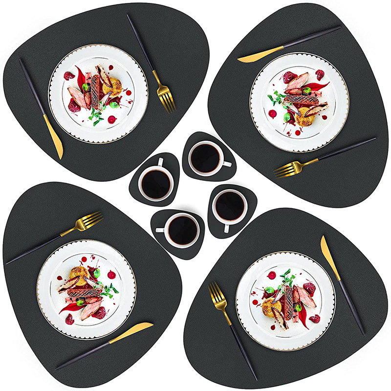 De estilo europeo de textura de cuero occidental mantel lavable gota-tipo aislado estera de mesa transfronteriza al por mayor placemat Toalla de mesa de montaña