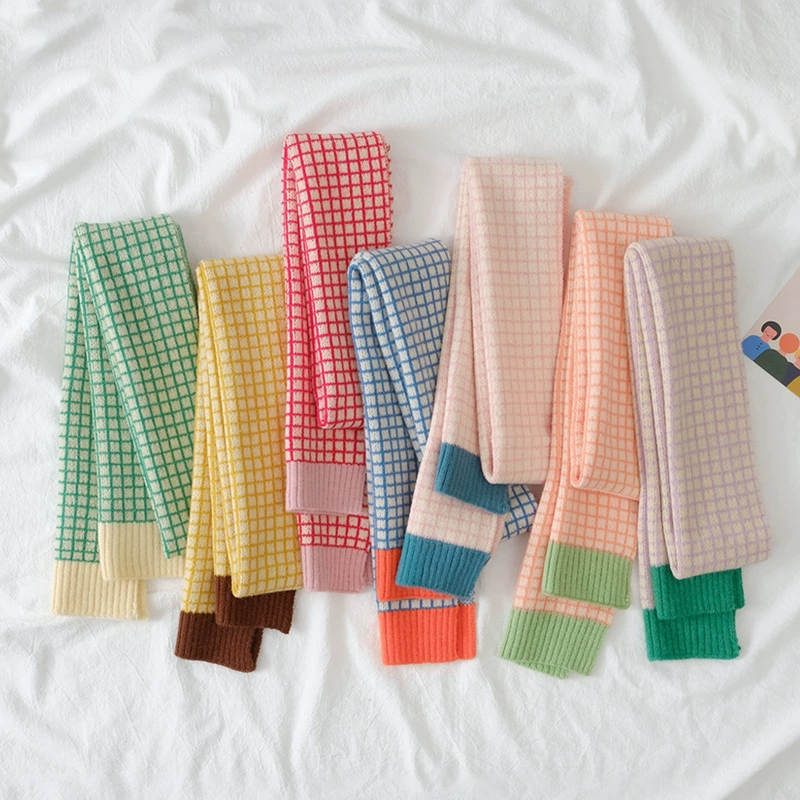 Вязаный шарф принцессы, теплый модный мужской и женский шарф, детский осенне-зимний шарф, Детский милый шарф для девочек, маленький