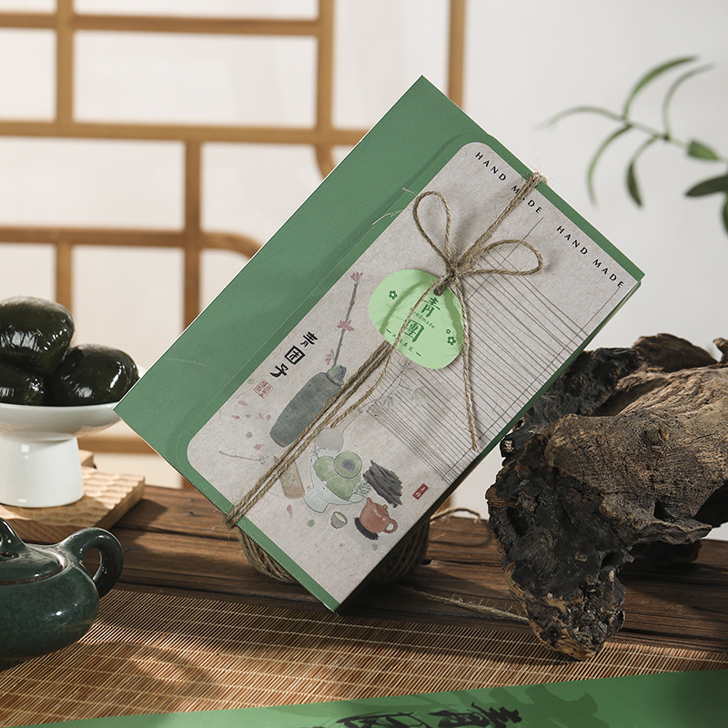 Caja de embalaje de bola verde de estilo antiguo 6 piezas de ajenjo Qingming caja de regalo de fruta caja de embalaje de merienda creativa caja de bola verde de primavera