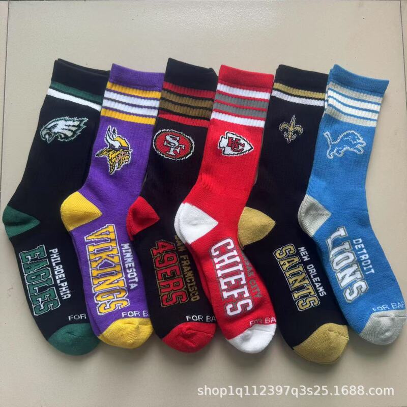 Foreign Trade Team Socks Nfl Ice Hockey Football Men's and Women's Mid-Calf Socks Nba Team Basketball Terry Sports Socks