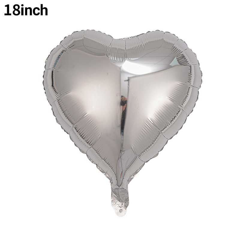 Globo de aluminio en forma de corazón de un solo color de 18 pulgadas para decoración de bodas y el Día de San Valentín, globo liso en forma de corazón para el Festival Qixi para la decoración de la sala de bodas.