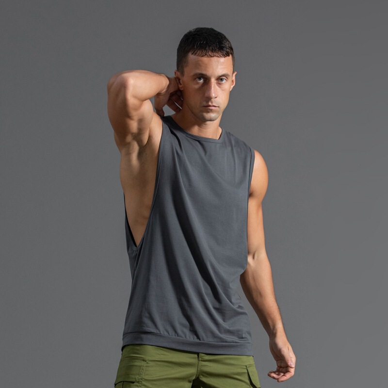 Plus Size Fitness Sports Vest for Men, Cotton Trendy Men's Bottoming Shirt, Men's Top, Large Cuffs Plus Size Fitness Sports Vest for Men, Cotton Trendy Men's Bottoming Shirt, Men's Top, Large Cuffs