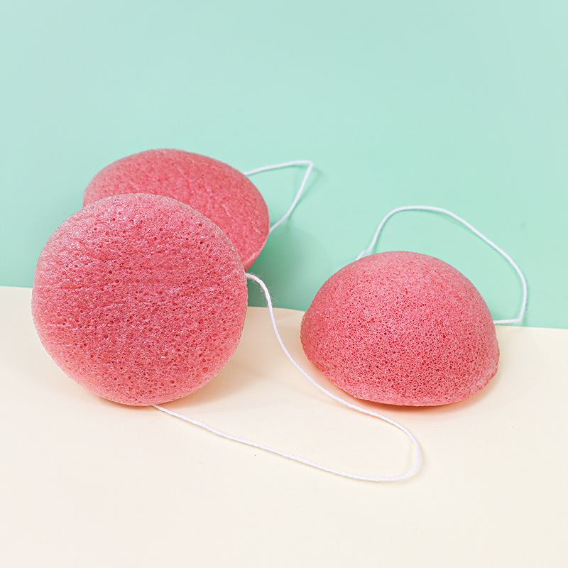 Fábrica de esponja de konjac personalizada esponja de lavado facial esponja de limpieza facial limpieza de material vegetal degradable a granel