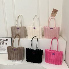 ぬいぐるみバッグ大容量脇下ハンドバッグバッグ女性2024ファッション通勤女性バッグカジュアルシングル女性バッグ