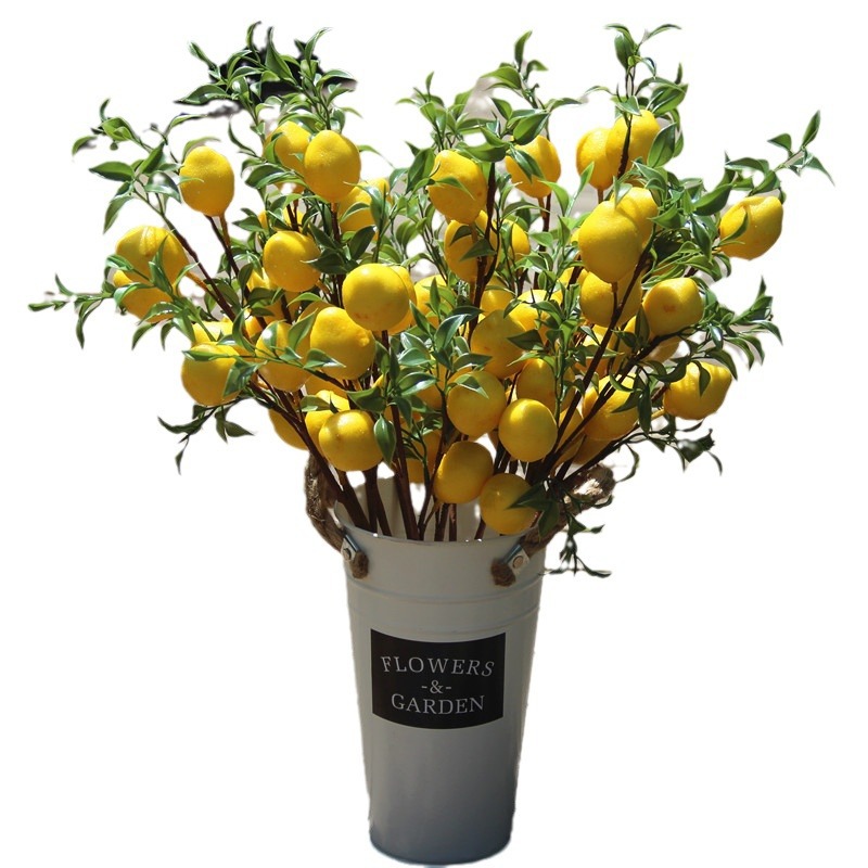 Limón artificial decoración del hogar conjunto PE simulación fruta tiro apoyos bendición cubo Nochevieja flor transfronteriza hogar