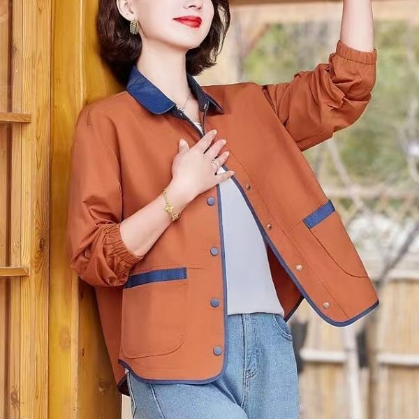 春季短款休闲外套气质女士开衫时尚休闲百搭宽松网红翻领