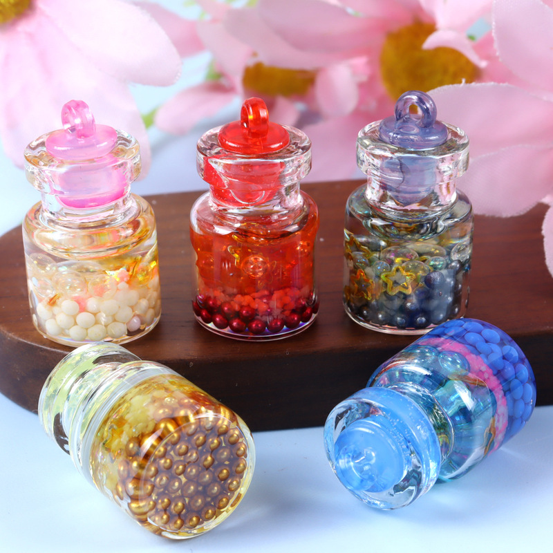 Creative Transparent Glass Bottle Luminous Fruit Alabottle Wishing Bottle DIY Keychain Car Keychain Accessories Creative Transparent Glass Bottle Luminous Fruit Alabottle Wishing Bottle DIY Keychain Car Keychain Accessories