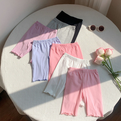 Детские эластичные штаны, базовые безопасные леггинсы, в корейском стиле, облегающий крой