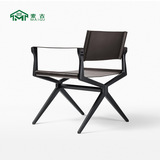 麦古 Nordic Hyundai Персонализированное искусство американское сельское сельское сельское директор режиссер -стул ресторан ресторан столовая седло кожа