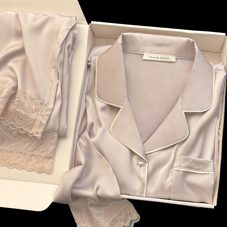 Coy Kiss silk pajamas for women, 2026 new summer short-sleeve, high-end feel, practical gift for girls, comes in a gift box Coy Kiss silk pajamas for women, 2026 new summer short-sleeve, high-end feel, practical gift for girls, comes in a gift box