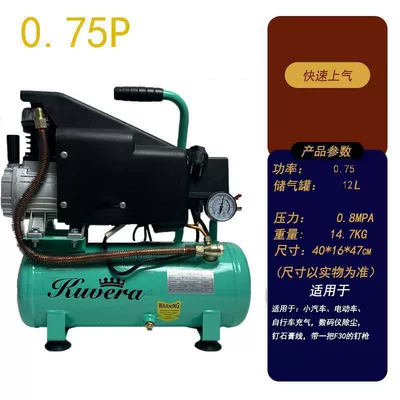 Hava kompressorları High-Power Oil-Free Silent Portable - 075hp-12l-bare-metal-the-refueling-model-is-louder