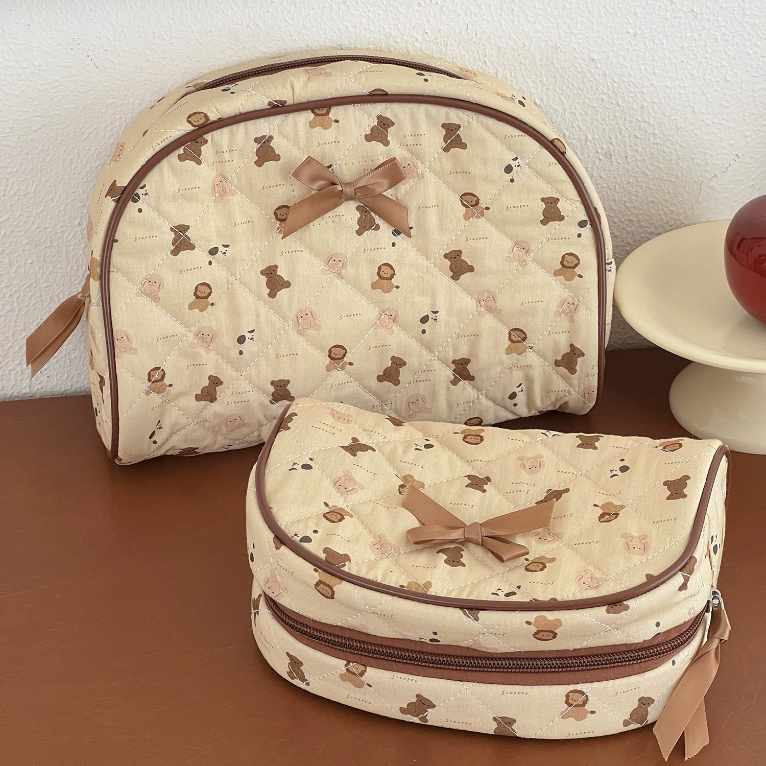 Донат косметичка высокого качества, organizer bag, портативная вместительная дорожная сумка с медведями
