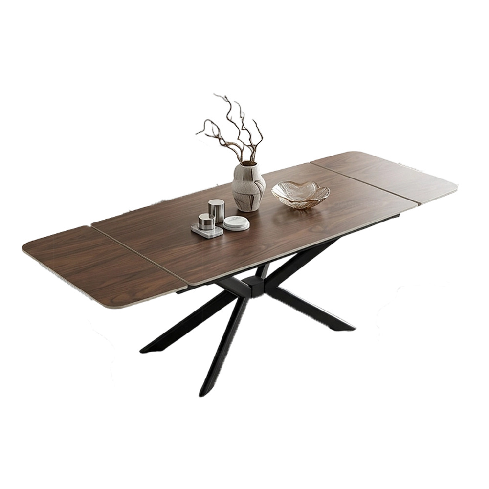 Mesa de Comedor Extensible de Piedra Sinterizada y Metal