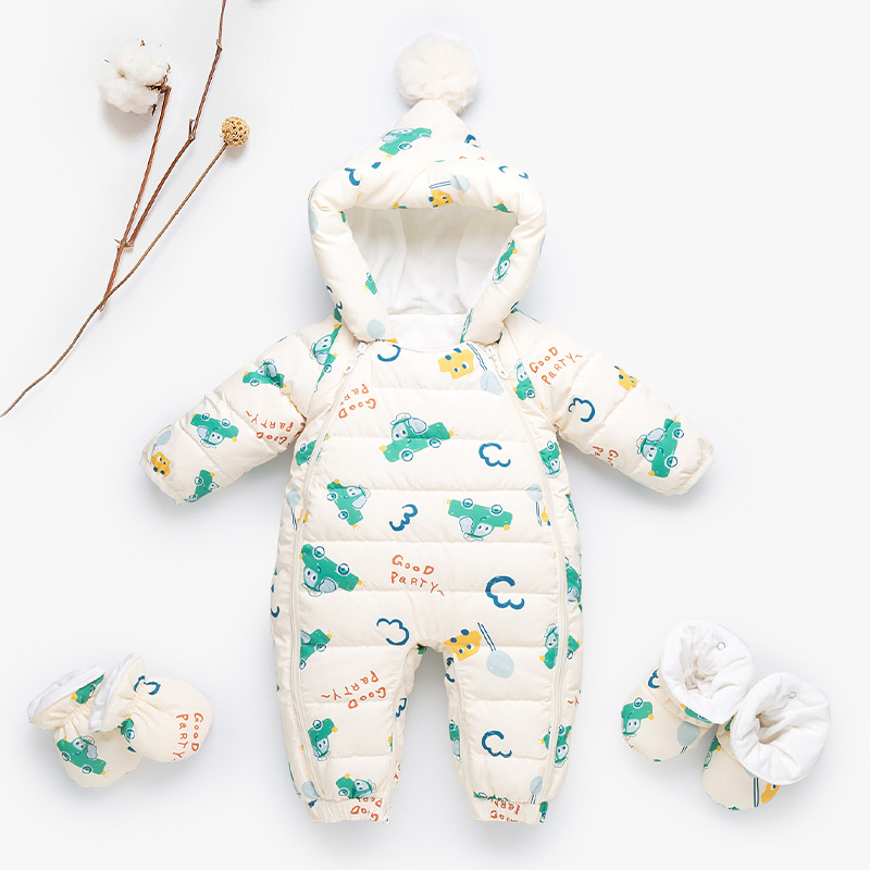 2026 baby winter down jumpsuit, unisex newborn baby clothes, outdoor crawling suit, romper, and wrap